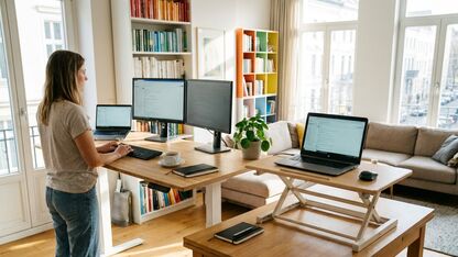 Het verschil tussen een zit-sta bureau en een bureauverhoger