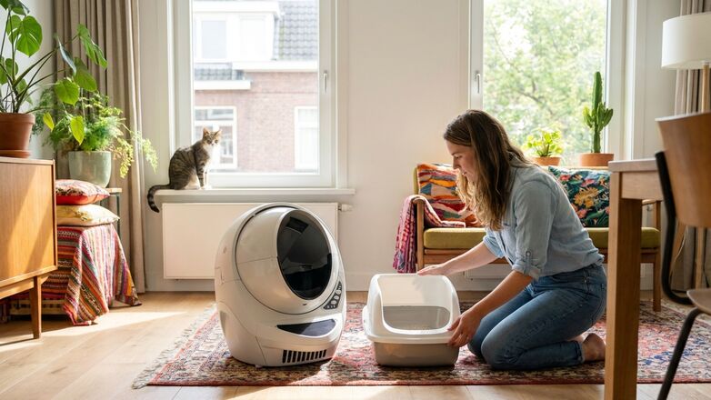 Het verschil tussen een robot kattenbak en een gewone kattenbak