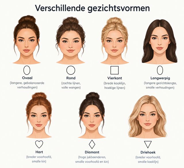Verschillende gezichtsvormen