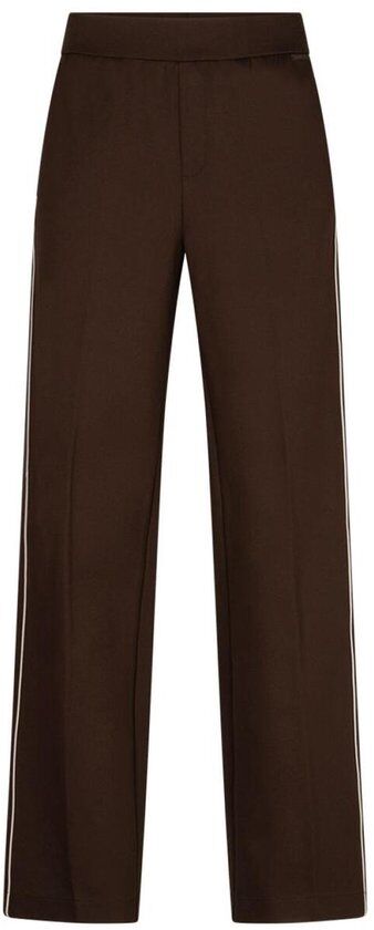 Bruine broek met witte bies aan de zijkant.