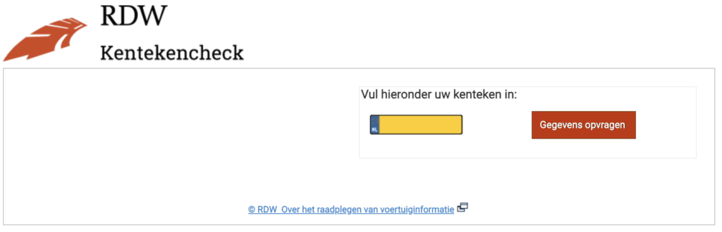 RDW kenteken APK check