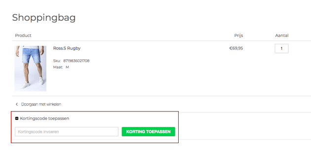 kortingscode gebruiken