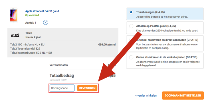 Ritel kortingscode gebruiken