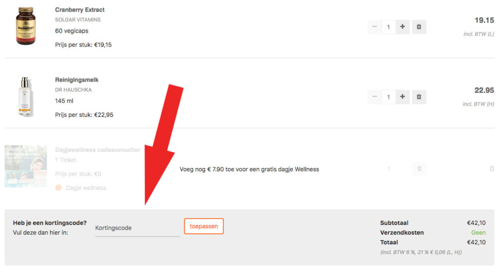 Vitaminestore kortingscode