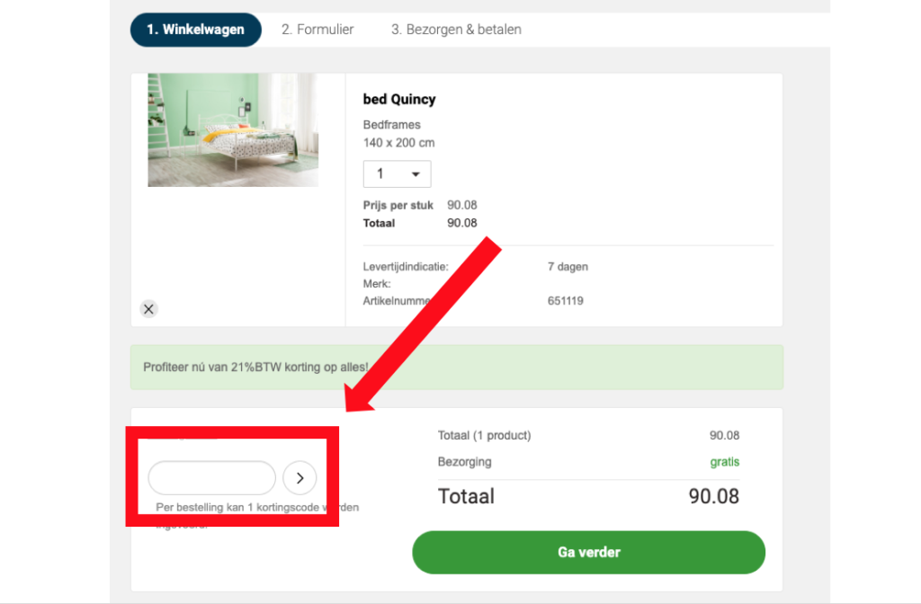 Beddenreus kortingscode gebruiken