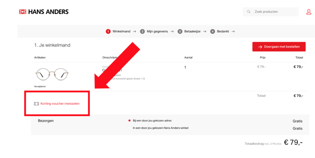 kortingscode gebruiken