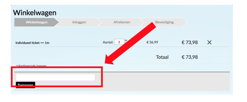 kortingscode gebruiken