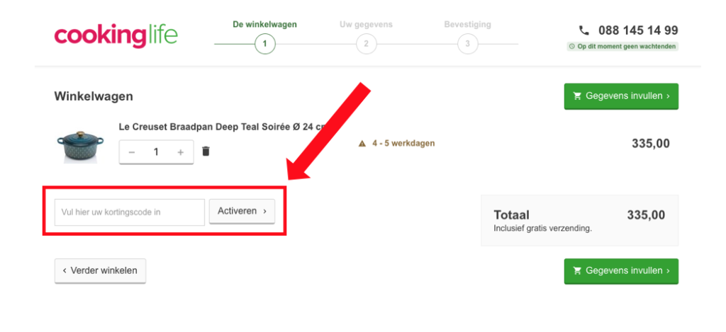 cookinglife kortingscode gebruiken