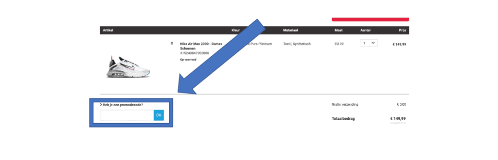  kortingscode gebruiken